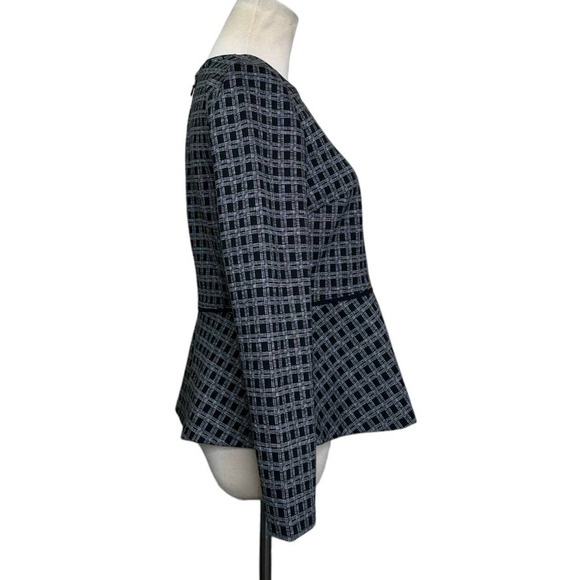 Ann Taylor black ponte knit long sleeves peplum blouse size SP - Picture 5 of 11
